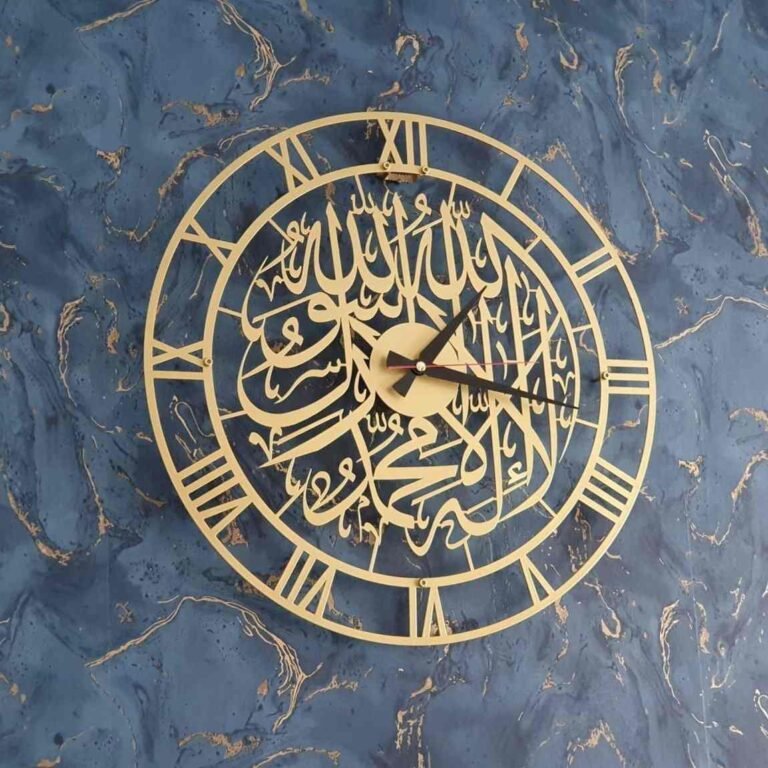 islamic-wall-art-store-first-kalima-metal-islamic-wall-clock-1